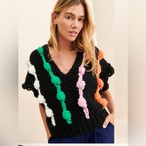 By Anthropologie Bauble Sweater Vest nwt  unique and sophisticated!